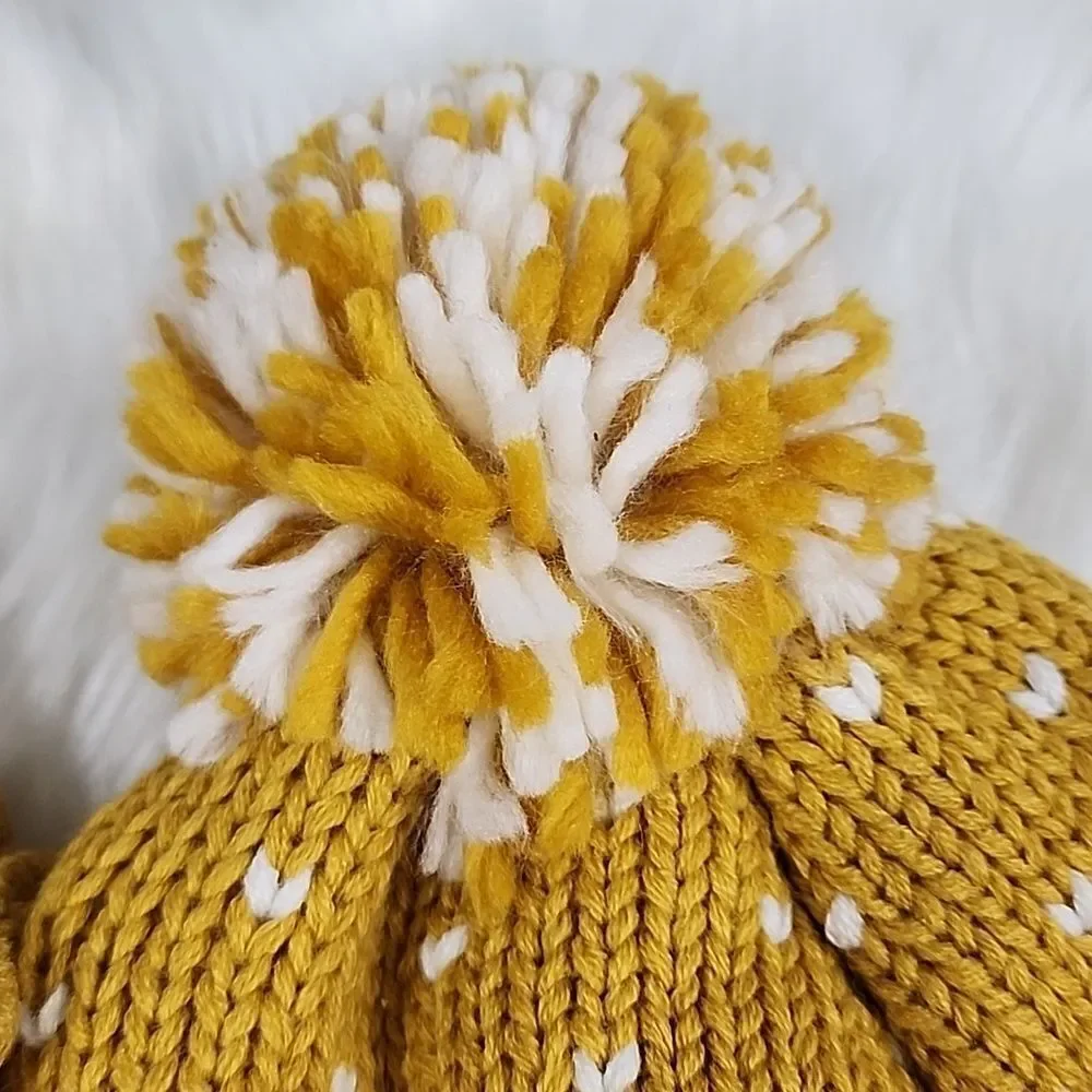 Toby Knit Mustard Yellow Stocking Cap, Gloves and Cowl neck Scarf Set